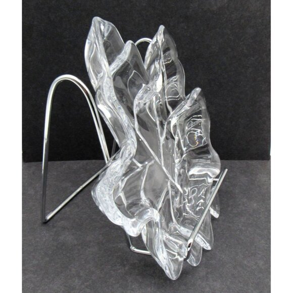 Bowring Maple LEAF Shaped Glass Serving PLATE With Box 9 inches - Picture 7 of 10